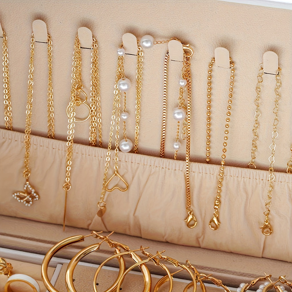 86pcs Fashionable Elegant Necklace, Earrings, Rings, and Studs Jewelry Set for Women & s - Versatile Casual Attire or Holiday Gift, No Box Included