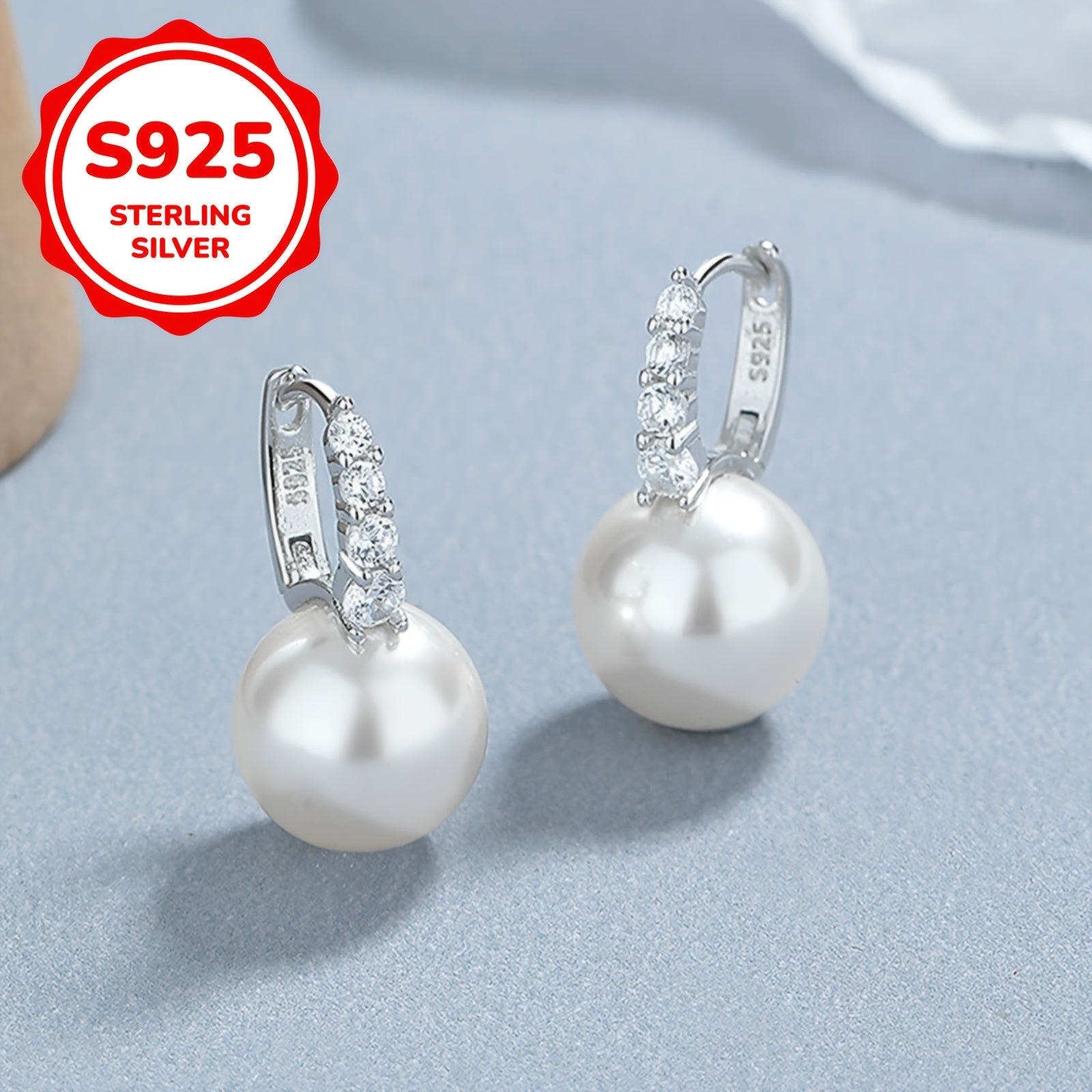 1 Pair Ladies Fashion Vintage Elegant Ring Earrings, Simple Luxury, 925 Silver, 3.9g, Synthetic Zirconia Mosaic, with Sterling Silver Ear Needle, for Daily, Party, Mother'S Day, Anniversary, Valentine'S Day, Birthday, Christmas