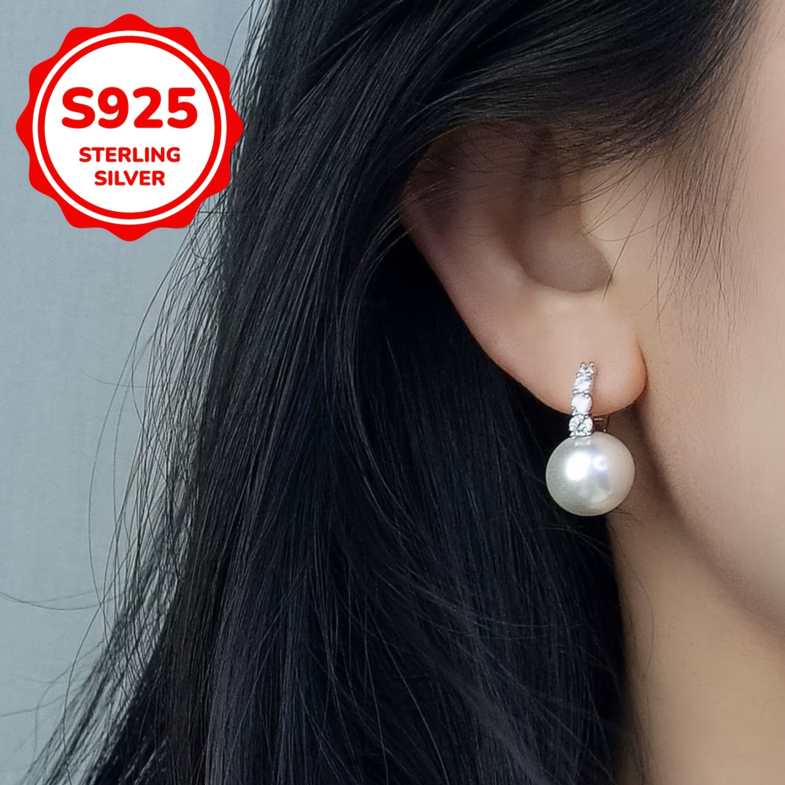 1 Pair Ladies Fashion Vintage Elegant Ring Earrings, Simple Luxury, 925 Silver, 3.9g, Synthetic Zirconia Mosaic, with Sterling Silver Ear Needle, for Daily, Party, Mother'S Day, Anniversary, Valentine'S Day, Birthday, Christmas