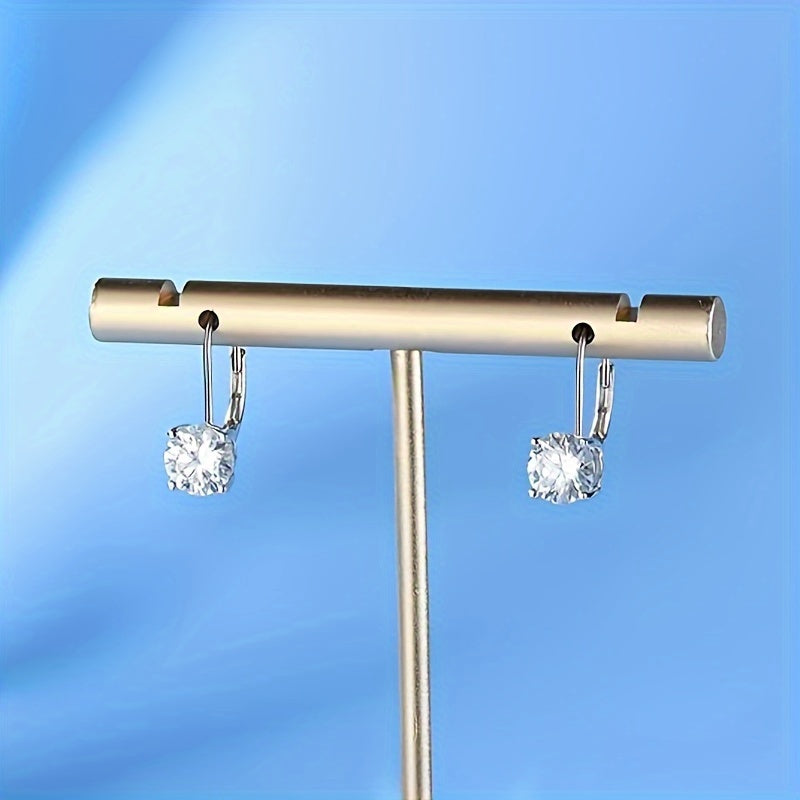 925 Sterling Silvery, Moissanite Earrings, 1.0 Carat Bright Round Cut Laboratory Planted Moissanite Earrings, 925 Silvery with 1.5g Pendant Moissanite Leverback Pendant Earrings, Equipped with Exquisite Gift Box