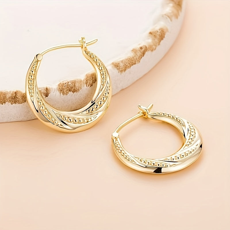 925 Silver, 18K Gold Plated, Gold Bead Spiral Earrings, Stylish Earrings for Parents, Weddings, Valentine's Day, Anniversaries, Birthdays And Graduation Ceremonies with Beautiful Gifts