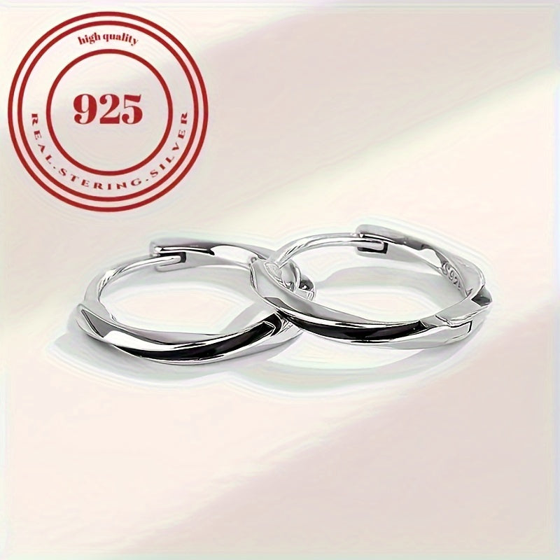 S925 Minimalist Men'S And Women'S Hypoallergenic Pure Silvery Earrings, Worn Daily