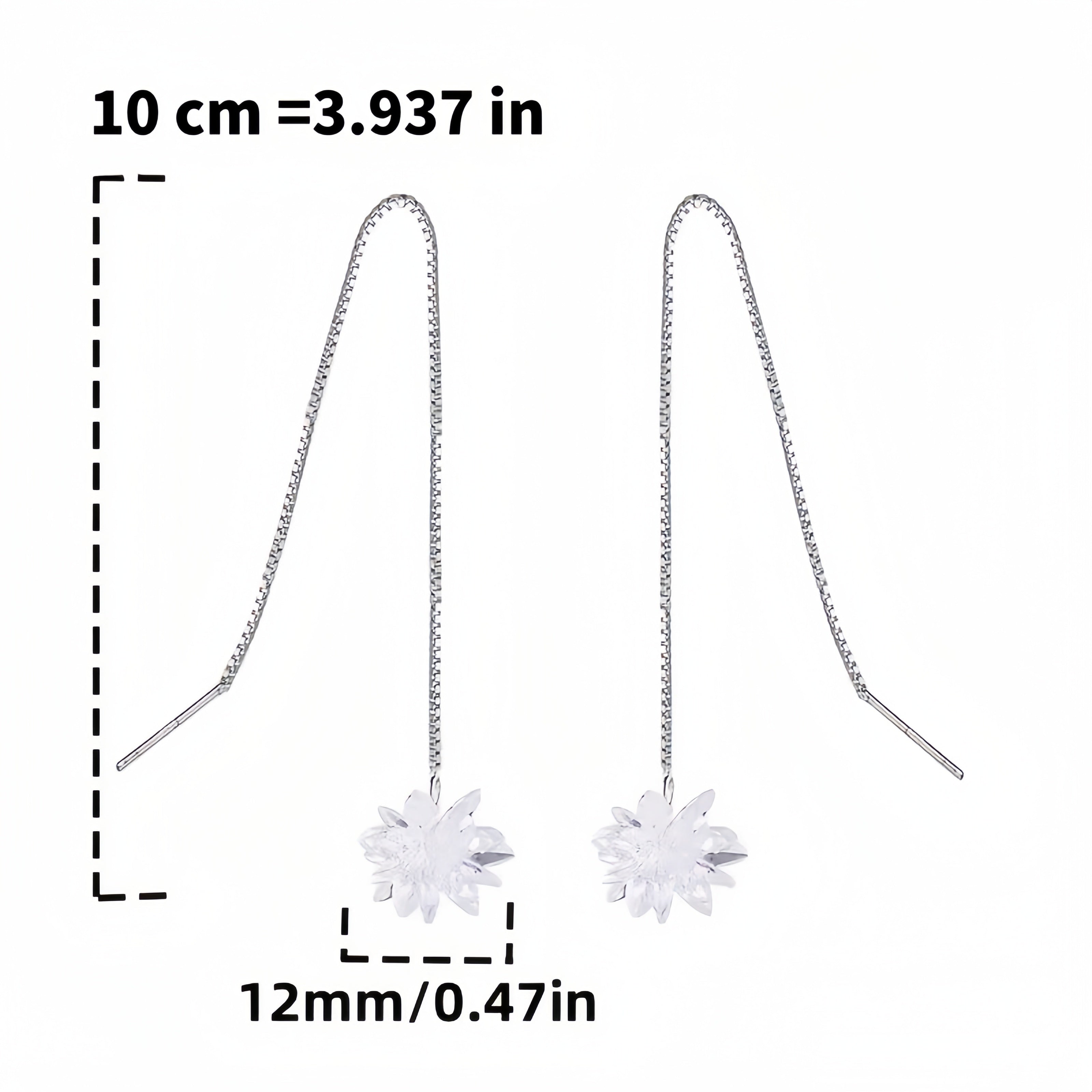 925 sterling Silvery earrings with sparkling flower design, set with sparkling low sensitivity earrings, wedding jewelry